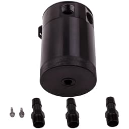 Universal Baffled Aluminum 3-Port Oil Catch Can Tank Air-Oil Separator Reservoir
