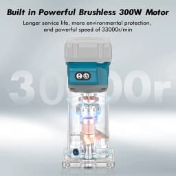OWJHE 5 Speeds Brushless Electric Hand Trimmer Cordless Wood Router Woodworking Engraving Milling Cutter for Makita 18V Battery