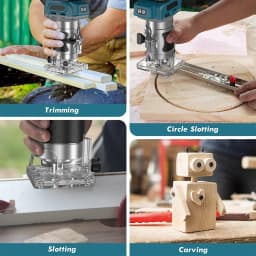 OWJHE 5 Speeds Brushless Electric Hand Trimmer Cordless Wood Router Woodworking Engraving Milling Cutter for Makita 18V Battery