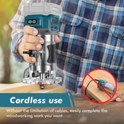 OWJHE 5 Speeds Brushless Electric Hand Trimmer Cordless Wood Router Woodworking Engraving Milling Cutter for Makita 18V Battery