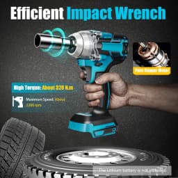 320N.m 2200rpm Brushless Electric Impact Wrench, 1/2 Inch High Torque Cordless Power Tool, Professional Automotive Repair Gun