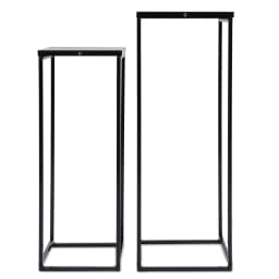 2-Piece Plant Stand Set Metal Flower Pot Holder Rustproof Sturdy Display Shelf 2 Sizes 70cm 60cm 11lbs 8.8lbs for Home Garden