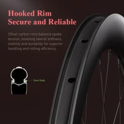 Tagoola CURE 21 50mm Deep Carbon Wheelset 700C Center Lock Disc Brake Road Racing Wheel Lightweight Carbon Fiber Rims with ARC 36T Ratchet S&S Bearing Hub, High-Performance Aero Design for Road, Gravel & Racing Bikes Premium Quality, Smooth Ride
