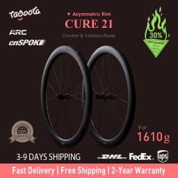 Tagoola CURE 21 50mm Deep Carbon Wheelset 700C Center Lock Disc Brake Road Racing Wheel Lightweight Carbon Fiber Rims with ARC 36T Ratchet S&S Bearing Hub, High-Performance Aero Design for Road, Gravel & Racing Bikes Premium Quality, Smooth Ride