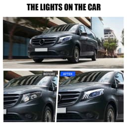 Pair LED DRL Running Lamp Headlight Assembly For  Mercedes Benz Vito V-Class W447 Metris 2017 2018 2019 2021 2022 Halogen Headlamp