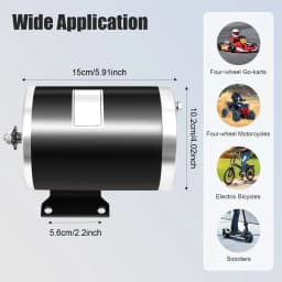 1000W 36V MY1020 Brush Motor 3000RPM Brushed DC Electric Motor Electric Motor High Torque for Scooter Go-Kart Motorcycle E-Bike