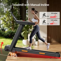 ROBORE SF20 Foldable Treadmill with 15% Incline, 12km/h Speed, 136kg Max Load, 3.0HP Quiet Brushless Motor, 97×40cm Running Belt