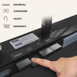 304 Stainless Steel Waterfall Kitchen Sink Large Single Slot Integrated Digital Display Faucet Set Soap Dispenser Cup Washer