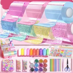 DIY Blow Bubble Nano Tape Full Set of PET Nano Glue Knead Music Double-Sided Tape Decompression Toy Stickers Gift