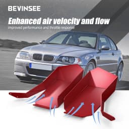 2PCS Aluminum Air Intake Scoops for BMW E60 E61 520i 525i 530i 535i 520d 525d 530d 535d M5 2007-2010