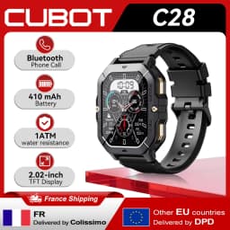 [Shipping From France]CUBOT C28 Waterproof Smart Watch 2.02-inch HD Screen Fitness Tracker Sport Wrist Smartwatch Bluetooth Call