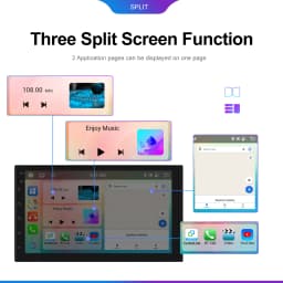 Podofo 2DIN Wireless Carplay Androidauto Android 4+64G 7/9/10'' Car Stereo Radio IPS Screen Bluetooth WIFI GPS Multimedia Player