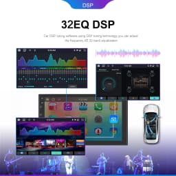 Podofo 2DIN Wireless Carplay Androidauto Android 4+64G 7/9/10'' Car Stereo Radio IPS Screen Bluetooth WIFI GPS Multimedia Player
