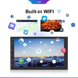 Podofo 2DIN Wireless Carplay Androidauto Android 4+64G 7/9/10'' Car Stereo Radio IPS Screen Bluetooth WIFI GPS Multimedia Player
