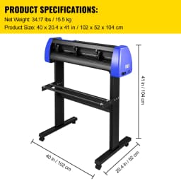 SucceBuy 28/34 Inch Vinyl Cutter Machine W/ Floor Stand Vinly Sign Cutting Plotter Starter Kits Software Adjustable Force Speed