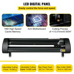 SucceBuy 28/34 Inch Vinyl Cutter Machine W/ Floor Stand Vinly Sign Cutting Plotter Starter Kits Software Adjustable Force Speed