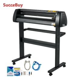 SucceBuy 28/34 Inch Vinyl Cutter Machine W/ Floor Stand Vinly Sign Cutting Plotter Starter Kits Software Adjustable Force Speed