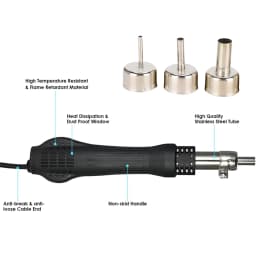 Podofo 700W Soldering Station 2in1 480 °C Hot Air Rework and Soldering Iron Station LED Display Solder Iron Welding Repair Tool