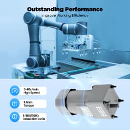 220V Gear Reduction Motor, Speed Controller Adjustable 0-90r/min, Torque for CNC Machine Packaging Production Line