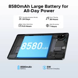 DOOGEE Tab A9+ Tablet 11" HD Display 20GB(4+16) 64GB Gemini AI 8580mAh Large Battery Unisoc T7200 Octa Core Dual Speakers 13MP Android 16 Tablet