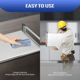 Metal Wall Microwave Holder Shelf, Stainless Steel, Wall Holder Shelf for up to 20 kg, with Hooks, for Items in Kitchen, Bedroom