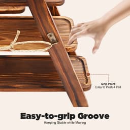 Solid Wood 3-Tier Cake Serving Tray - 6kg Capacity Dessert Stand for Home Decor Cupcake Display Rack for Wedding/Birthday Party