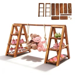 Solid Wood 3-Tier Cake Serving Tray - 6kg Capacity Dessert Stand for Home Decor Cupcake Display Rack for Wedding/Birthday Party