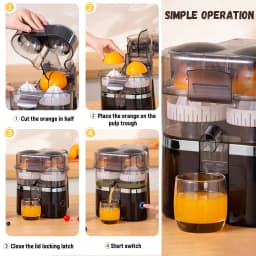 Dual-Head Electric Juicer with Auto-Cut & Press, 200W Brushless Motor, Easy Clean, for Quick Healthy Juice at Home