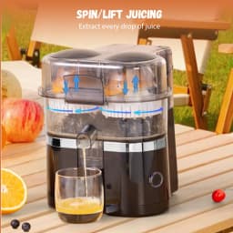 Dual-Head Electric Juicer with Auto-Cut & Press, 200W Brushless Motor, Easy Clean, for Quick Healthy Juice at Home