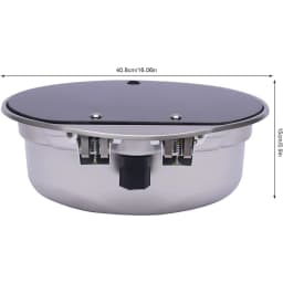 RV Kitchen Sink, Camper Boat Stainless Steel Hand Wash Basin W/ Folding Faucet, RV Bar Circle Drop-In Washbasin, 13.39 * 5.91"