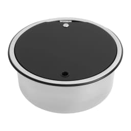 RV Kitchen Sink, Camper Boat Stainless Steel Hand Wash Basin W/ Folding Faucet, RV Bar Circle Drop-In Washbasin, 13.39 * 5.91"
