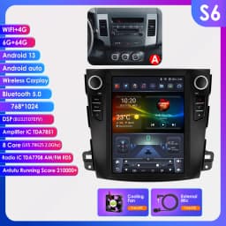 Hizpo For Tesla Style Stereos for Citroen C-Crosser Peugeot 4007 Mitsubishi Outlander XL 2 2005 - 2011 Carplay Android Car Radio