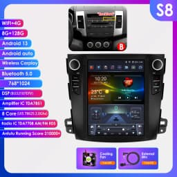 Hizpo For Tesla Style Stereos for Citroen C-Crosser Peugeot 4007 Mitsubishi Outlander XL 2 2005 - 2011 Carplay Android Car Radio