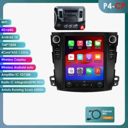 Hizpo For Tesla Style Stereos for Citroen C-Crosser Peugeot 4007 Mitsubishi Outlander XL 2 2005 - 2011 Carplay Android Car Radio