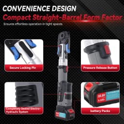 Podofo 18V Electric Pipe Hydraulic Crimping Tool Kit With TH16/20/25/26/32mm Crimping Dies Cordless Pipe Press Tool With Battery