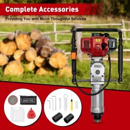 1900W 52CC T Post Pounder Driver Heavy Duty Gasoline Gas Powered T-Post Driver,Fence Farm Push Pile Gasoline Engine Kit