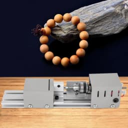 Wood Lathe with 220V to DC12-24V Voltage Converter, 7 Speeds Adjustable, 6 Blades, 96W 4000-9000rpm Mini DIY Milling Tool