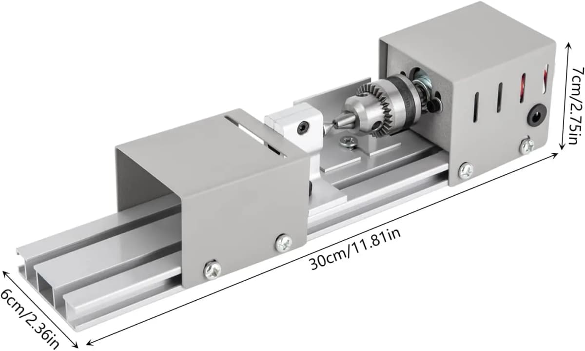 Wood Lathe with 220V to DC12-24V Voltage Converter, 7 Speeds Adjustable, 6 Blades, 96W 4000-9000rpm Mini DIY Milling Tool