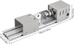 Wood Lathe with 220V to DC12-24V Voltage Converter, 7 Speeds Adjustable, 6 Blades, 96W 4000-9000rpm Mini DIY Milling Tool