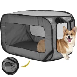 Portable Dog Crate Dog Travel Crate with Zipper Mesh Door Foldable Small Dog Seat Kennel for Indoor Outdoor Puppy Cat