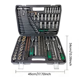 Podofo 216pcs 24-tooth Socket Wrench Sets Ratchet Wrench Tool 1/4" 3/8" 1/2" Mechanic Tool Set for Automotive Motorcycle Repair