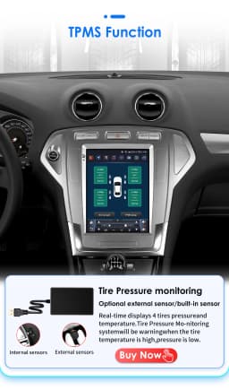 Hizpo 9.7 inch Android 14 For Ford Mondeo Mk4 Galaxy A/C 2007-2010 Car Radio Multimedia Video Player GPS 4G Wireless Carplay DSP