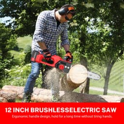 12 Inch Brushless Electric ChainSaw Cordless Battery Saw Portable Garden Woodworking Power Tool For Makita 18V Battery