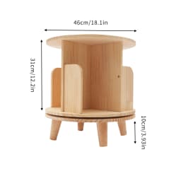 Rotating Bookshelf 360° Spinning Bookcase New Zealand Pine Wood Toddler Display Stand for Toy and Book Storage for Bedroom
