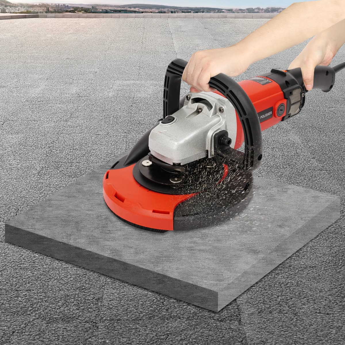 1580w Grinding Machine Adjustable Speed Hand Concrete Grinder Set Dust-Free Grinding Machine Granite Marble Grinder