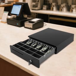 Cash Drawer, Cash Drawer W/ 5 Compartments for Banknotes and 8 for Coins, for Hotels, Supermarkets, Shopping Malls, Pharmacies