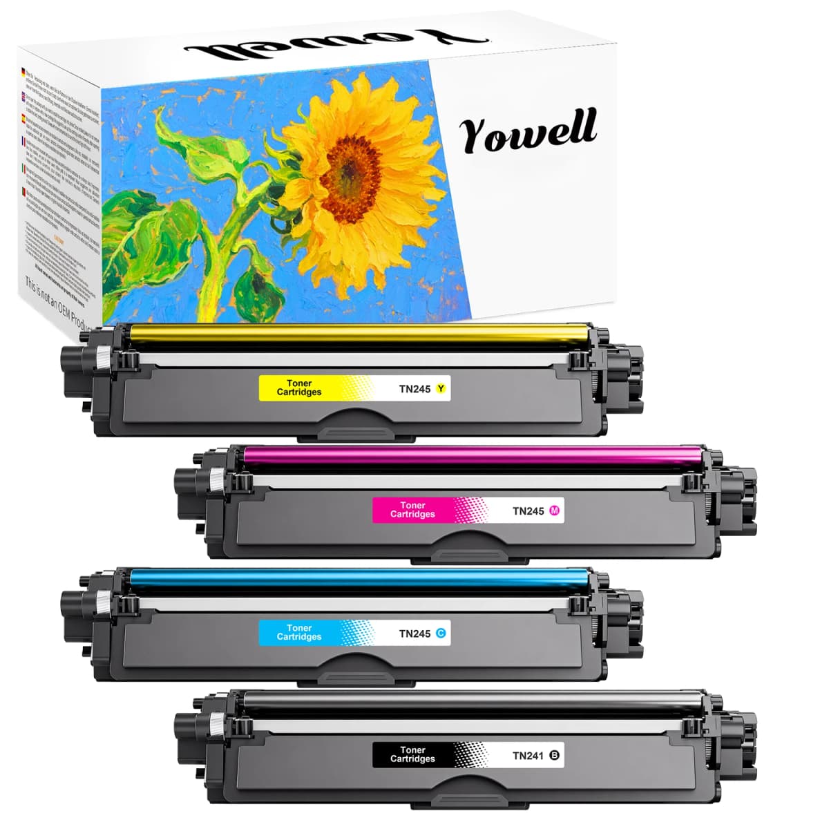 Yowell TN241 TN245 TN246 High Yield Toner Cartridges Compatible with Brother DCP-9020CDW DCP-9022CDW MFC-9140CDN MFC-9330CDW