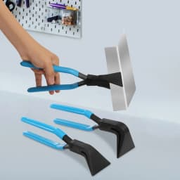 3-Piece Versatile Sheet Metal Bending Pliers 45 ° Bend, 95 ° Bend, 180 ° Straight Head, Max. Jaw Width 60mm/2.36 Inches