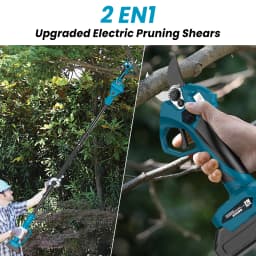 Cordless Brushless High Branch Scissors 40MM Electric Pruning Shears 2M Extension Pole Garden Trimmer For Makita 18V Battery