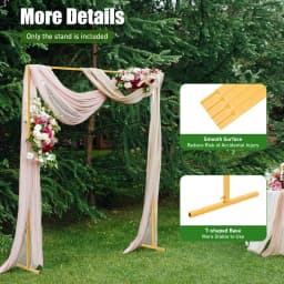 Wedding Arch Stand Square Metal Arbor Ceremony Decorations Garden Party Backdrop Frame Flower Balloon Support Adjustable Height
